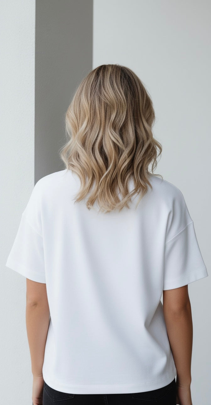 Crystal Bow Embellished White T-Shirt