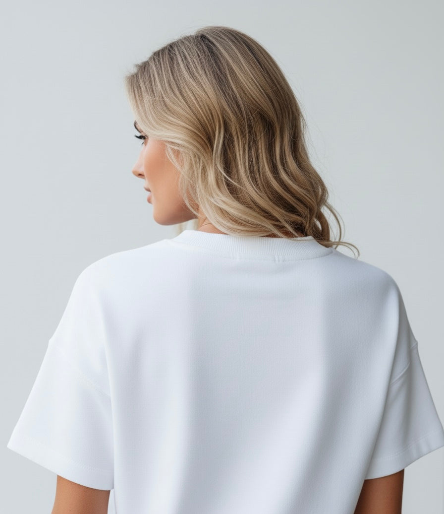 Embellished Butterfly Gemstone White T-Shirt