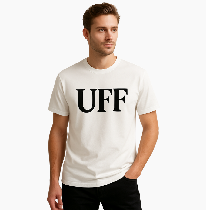 Signature UFF Logo Tee – Classic White