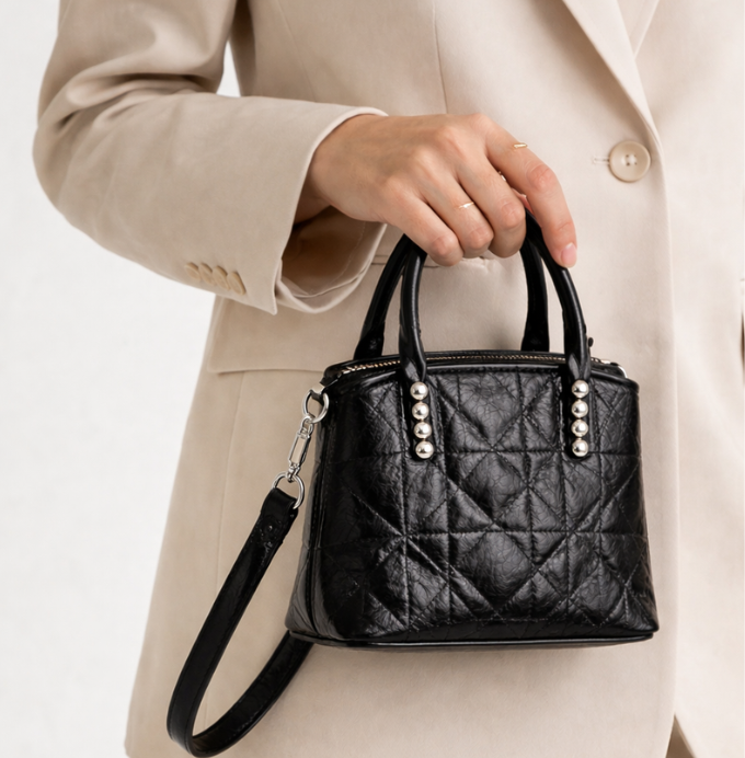 Elegant Black Quilted Sling Bag for Women