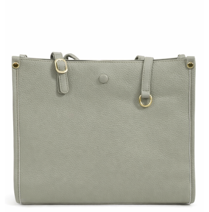 Elegant Pebbled Leather Tote Bag with Detachable Strap