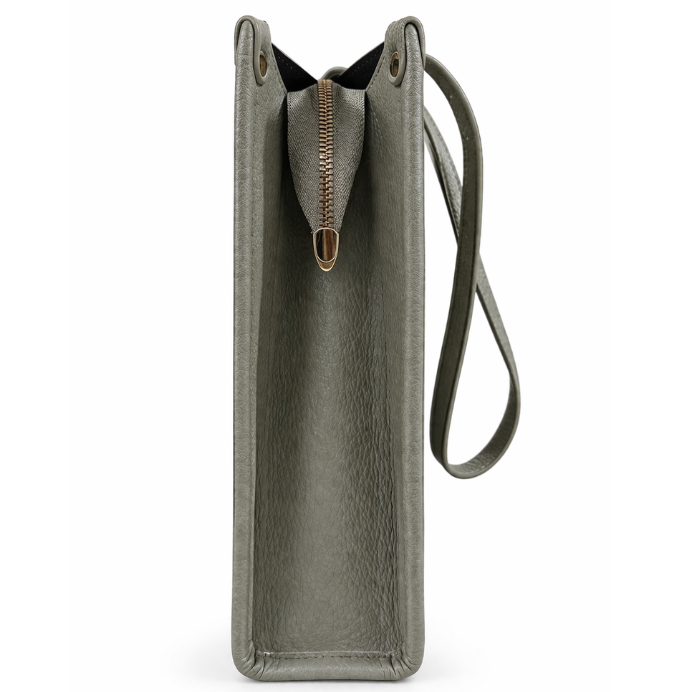 Elegant Pebbled Leather Tote Bag with Detachable Strap