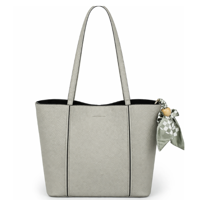 Women’s Dual Tone Tote Bag – Sage Grey & Light Grey Shoulder Tote