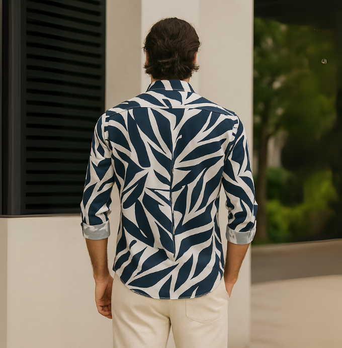 Ocean Wave Print Shirt