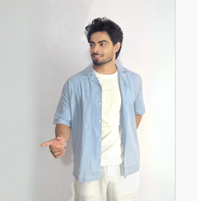 Skyline Blue Cuban Collar Shirt
