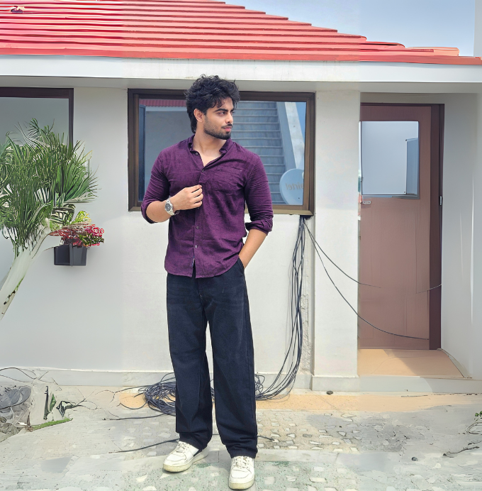 Deep Plum Casual Button-Down Shirt