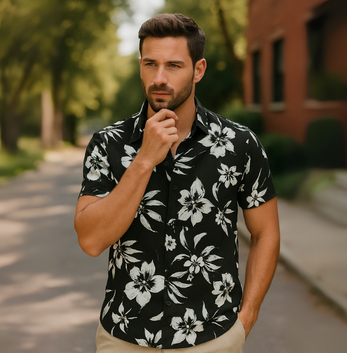 Midnight Bloom Hawaiian Shirt