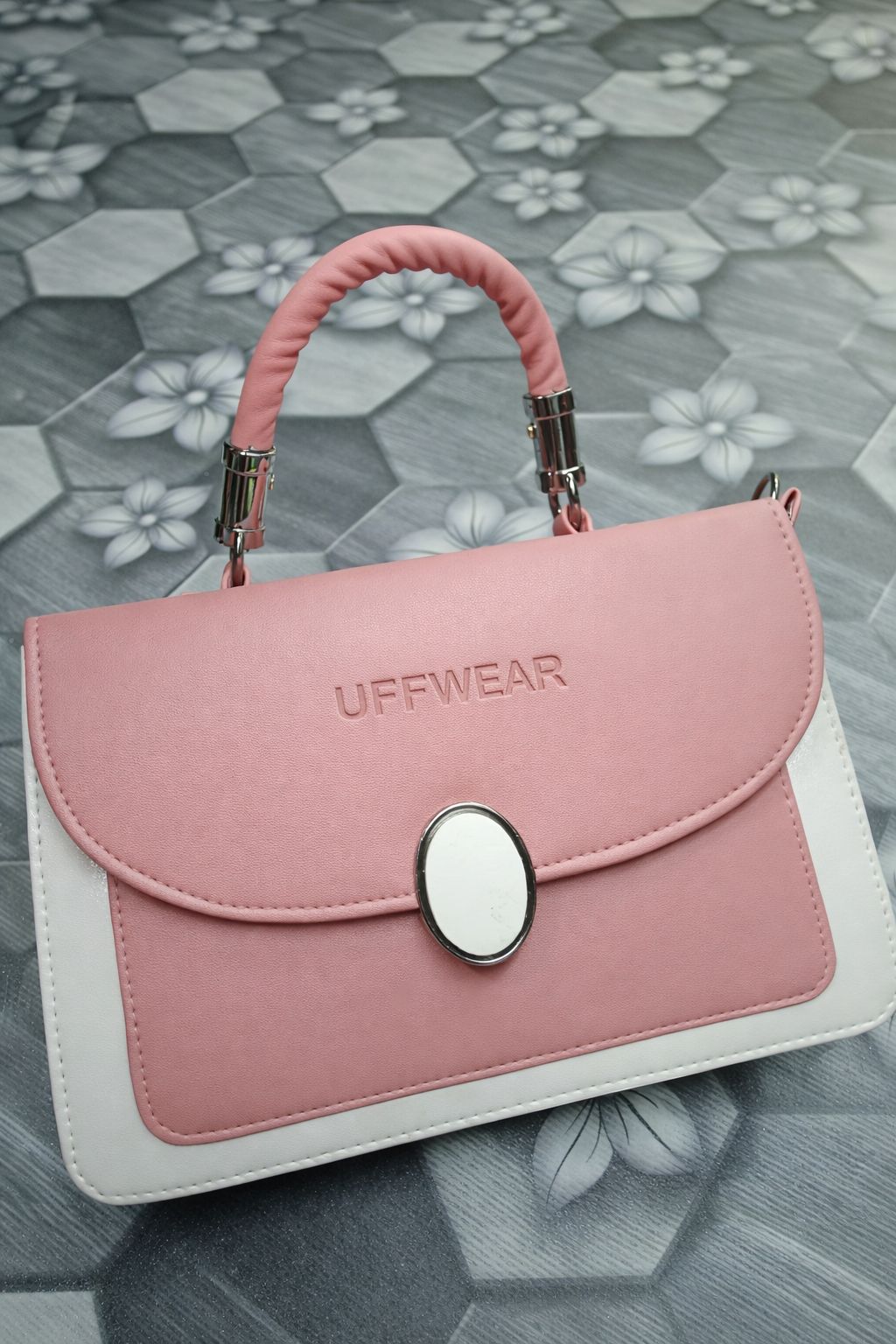 UFFWEAR Pink & White Luxury Handbag