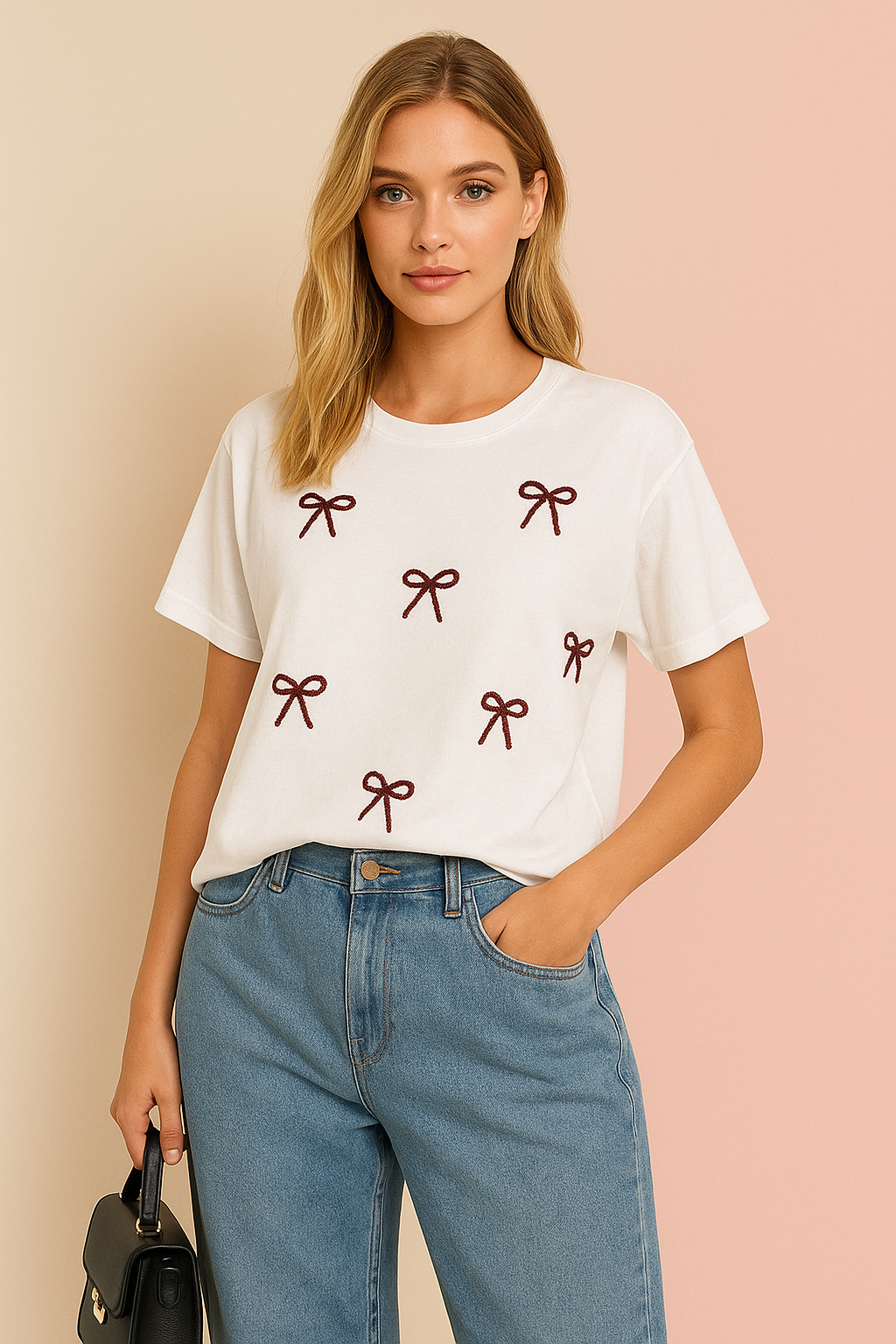 White Crystal Bow T-Shirt