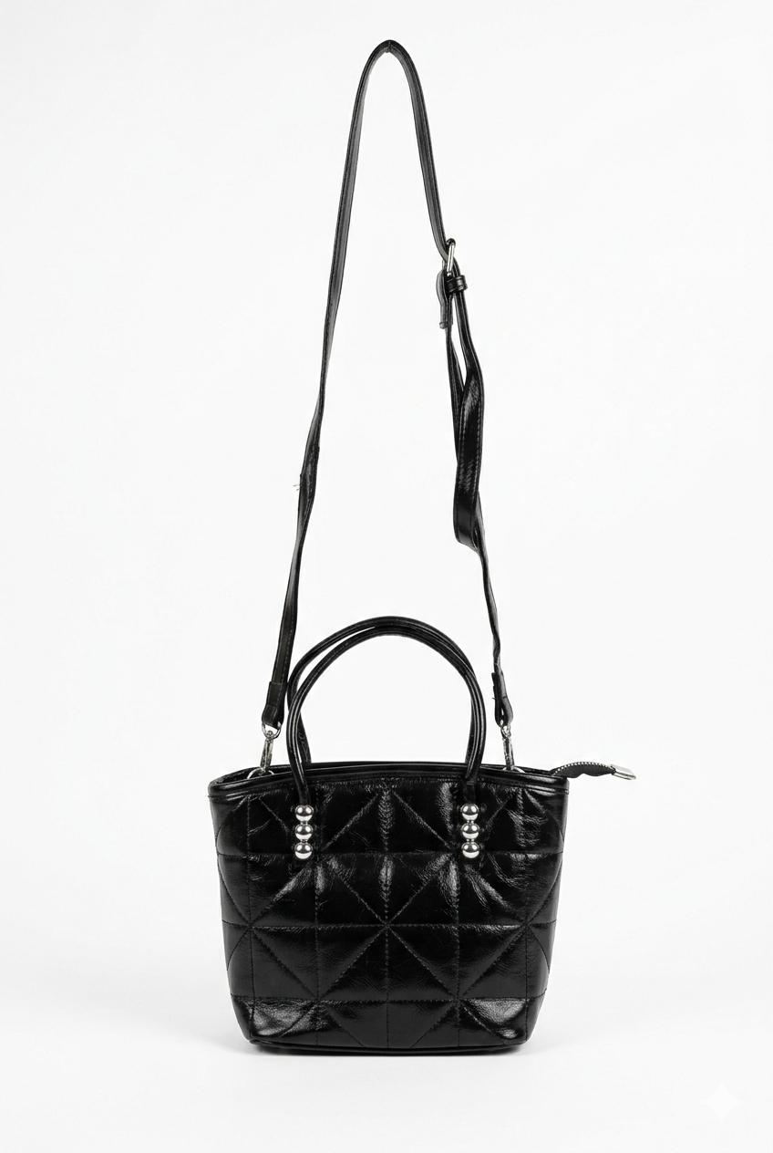 Elegant Black Quilted Sling Bag for Women